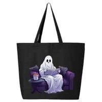 Halloween Scary Ghost Reading Book Sofa Book Worm  Wo 25L Jumbo Tote