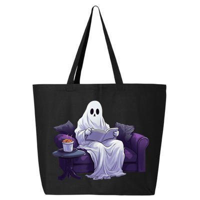 Halloween Scary Ghost Reading Book Sofa Book Worm  Wo 25L Jumbo Tote