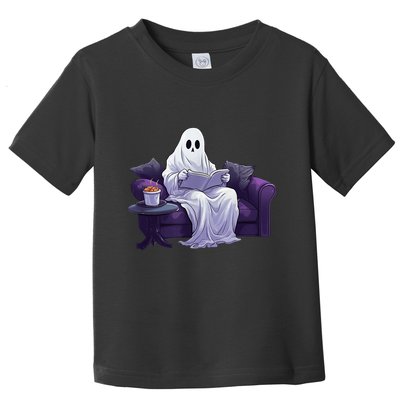Halloween Scary Ghost Reading Book Sofa Book Worm  Wo Toddler T-Shirt