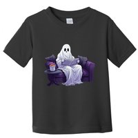 Halloween Scary Ghost Reading Book Sofa Book Worm  Wo Toddler T-Shirt