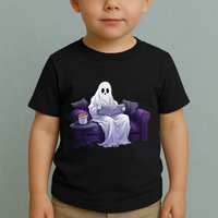 Halloween Scary Ghost Reading Book Sofa Book Worm  Wo Toddler T-Shirt