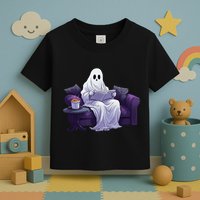 Halloween Scary Ghost Reading Book Sofa Book Worm  Wo Toddler T-Shirt