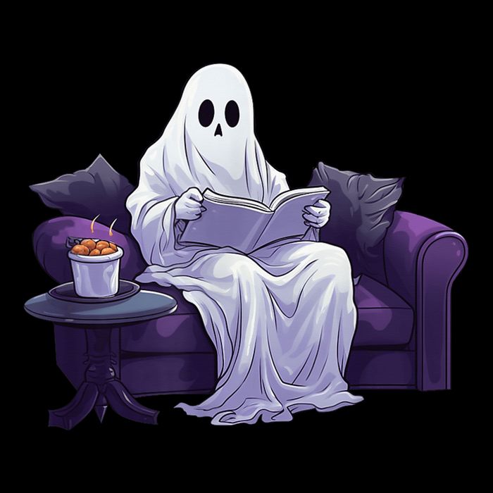 Halloween Scary Ghost Reading Book Sofa Book Worm  Wo Toddler T-Shirt