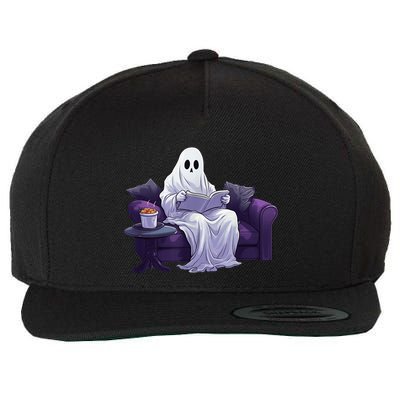 Halloween Scary Ghost Reading Book Sofa Book Worm  Wo Wool Snapback Cap