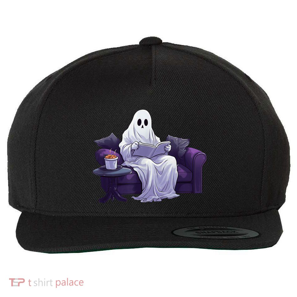 Halloween Scary Ghost Reading Book Sofa Book Worm  Wo Wool Snapback Cap