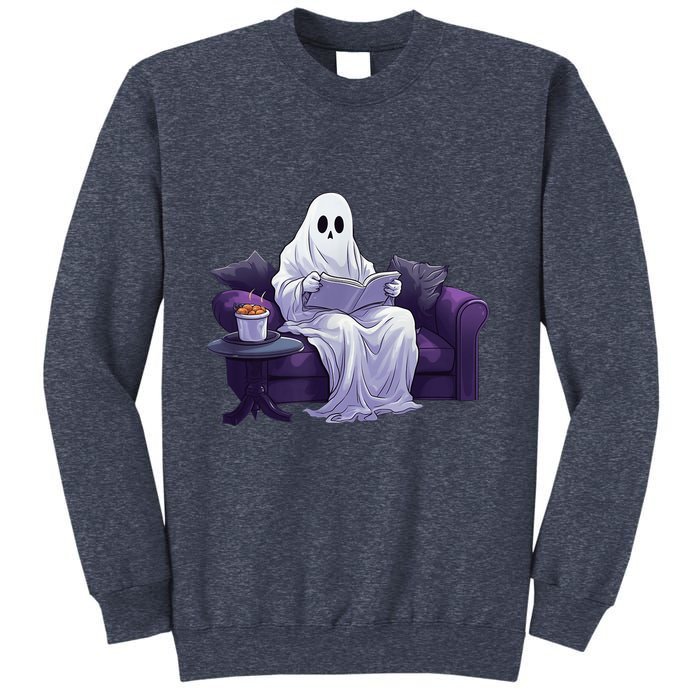 Halloween Scary Ghost Reading Book Sofa Book Worm  Wo Sweatshirt
