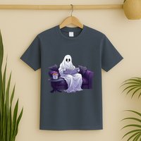 Halloween Scary Ghost Reading Book Sofa Book Worm  Wo T-Shirt