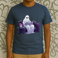 Halloween Scary Ghost Reading Book Sofa Book Worm  Wo T-Shirt