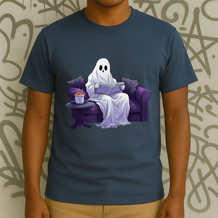 Halloween Scary Ghost Reading Book Sofa Book Worm  Wo T-Shirt