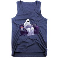 Halloween Scary Ghost Reading Book Sofa Book Worm  Wo Tank Top