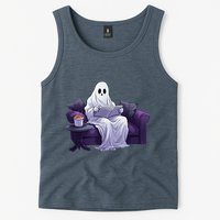 Halloween Scary Ghost Reading Book Sofa Book Worm  Wo Tank Top
