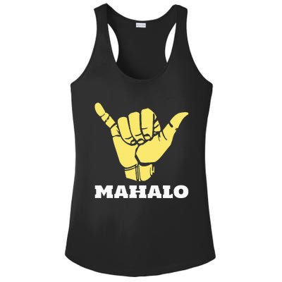 Hawaiian Shaka Gratitude Mahalo Ladies PosiCharge Competitor Racerback Tank