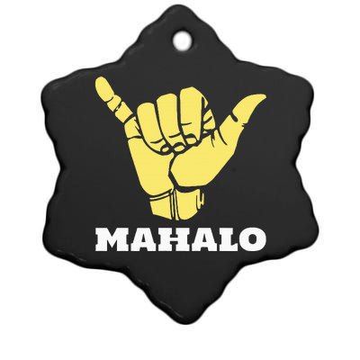 Hawaiian Shaka Gratitude Mahalo Ceramic Star Ornament