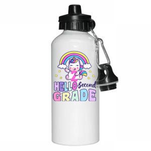 Hello Second Grade Unicorn Back To School Aluminum Water Bottle