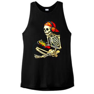 Halloween Skeleton Gamer Video Gaming Tees Ladies PosiCharge Tri-Blend Wicking Tank