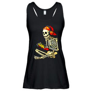 Halloween Skeleton Gamer Video Gaming Tees Ladies Essential Flowy Tank