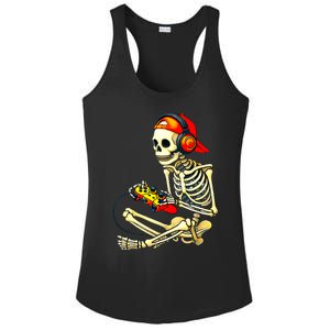 Halloween Skeleton Gamer Video Gaming Tees Ladies PosiCharge Competitor Racerback Tank