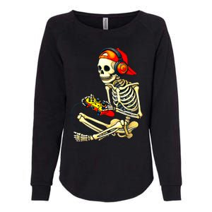 Halloween Skeleton Gamer Video Gaming Tees Womens California Wash Sweatshirt