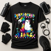 Halloween Summerween Ghost On A Pool Funny Spooky Summer Performance Shirt