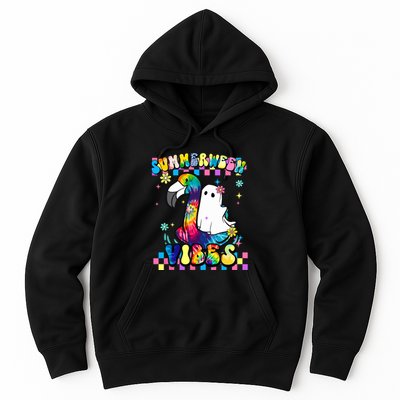 Halloween Summerween Ghost On A Pool Funny Spooky Summer Hoodie