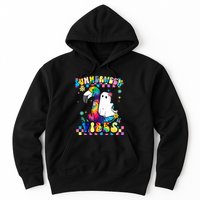 Halloween Summerween Ghost On A Pool Funny Spooky Summer Hoodie