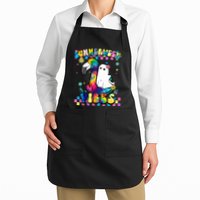 Halloween Summerween Ghost On A Pool Funny Spooky Summer Apron