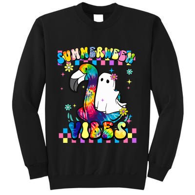 Halloween Summerween Ghost On A Pool Funny Spooky Summer Sweatshirt