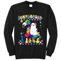 Halloween Summerween Ghost On A Pool Funny Spooky Summer Sweatshirt
