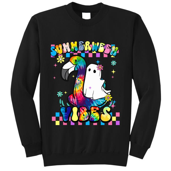 Halloween Summerween Ghost On A Pool Funny Spooky Summer Sweatshirt
