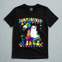 Halloween Summerween Ghost On A Pool Funny Spooky Summer T-Shirt
