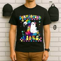 Halloween Summerween Ghost On A Pool Funny Spooky Summer T-Shirt