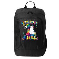 Halloween Summerween Ghost On A Pool Funny Spooky Summer City Backpack