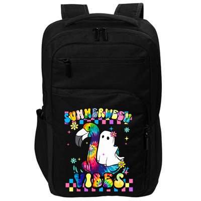 Halloween Summerween Ghost On A Pool Funny Spooky Summer Impact Tech Backpack