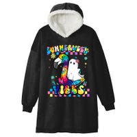 Halloween Summerween Ghost On A Pool Funny Spooky Summer Hooded Wearable Blanket