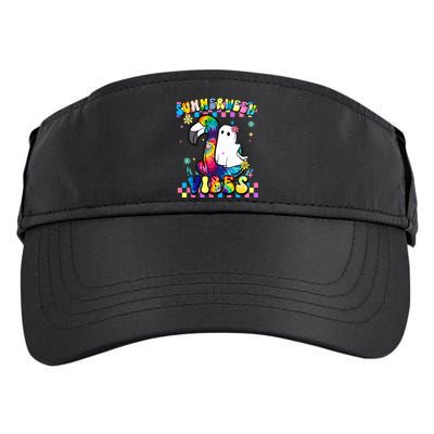 Halloween Summerween Ghost On A Pool Funny Spooky Summer Adult Drive Performance Visor