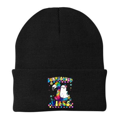 Halloween Summerween Ghost On A Pool Funny Spooky Summer Beanie