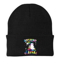 Halloween Summerween Ghost On A Pool Funny Spooky Summer Beanie