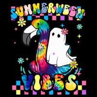 Halloween Summerween Ghost On A Pool Funny Spooky Summer Drawstring Bag