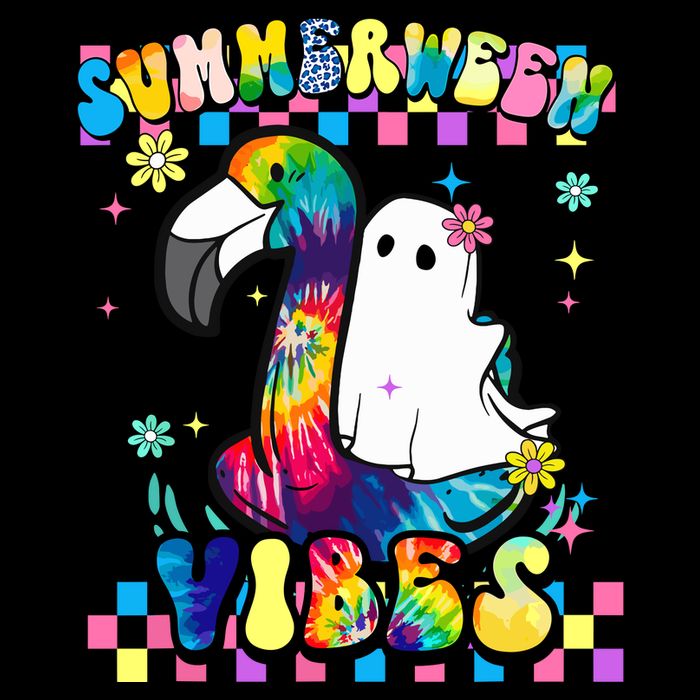 Halloween Summerween Ghost On A Pool Funny Spooky Summer Drawstring Bag