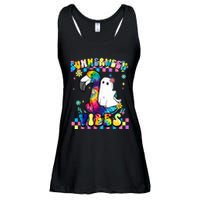 Halloween Summerween Ghost On A Pool Funny Spooky Summer Ladies Essential Flowy Tank