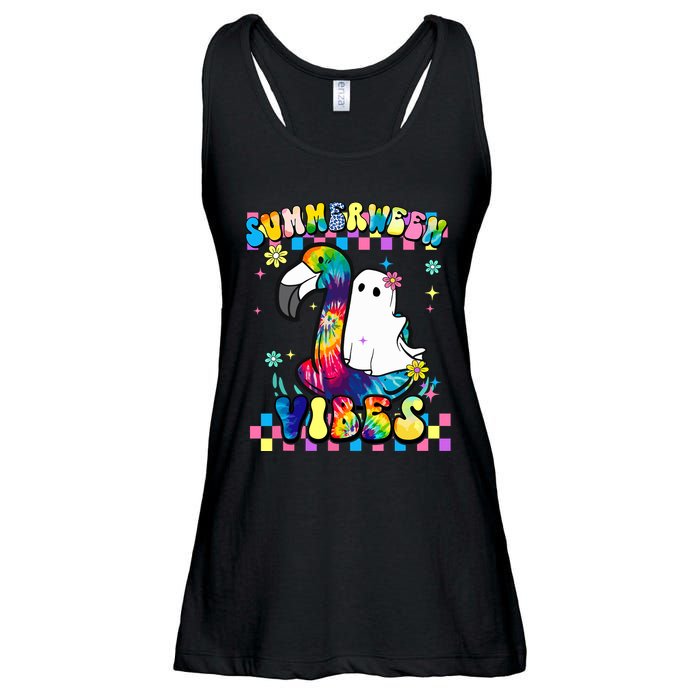 Halloween Summerween Ghost On A Pool Funny Spooky Summer Ladies Essential Flowy Tank
