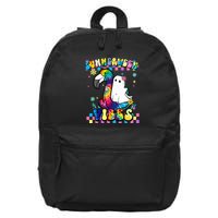 Halloween Summerween Ghost On A Pool Funny Spooky Summer 16 in Basic Backpack