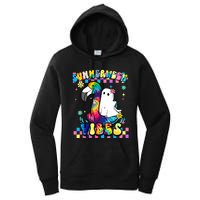 Halloween Summerween Ghost On A Pool Funny Spooky Summer Women's Pullover Hoodie