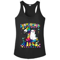 Halloween Summerween Ghost On A Pool Funny Spooky Summer Ladies PosiCharge Competitor Racerback Tank