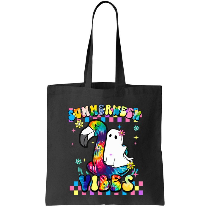 Halloween Summerween Ghost On A Pool Funny Spooky Summer Bag