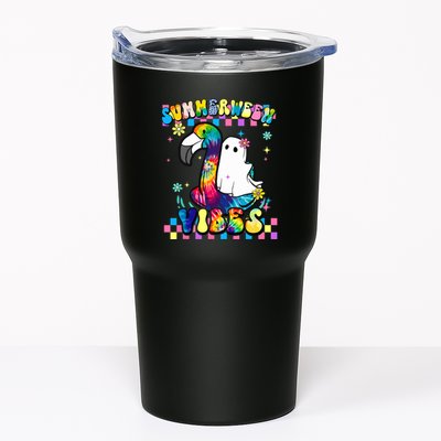 Halloween Summerween Ghost On A Pool Funny Spooky Summer Tumbler