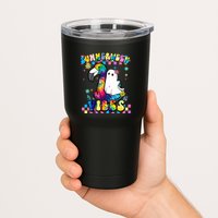 Halloween Summerween Ghost On A Pool Funny Spooky Summer Tumbler