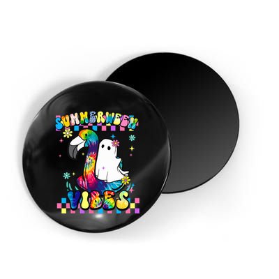 Halloween Summerween Ghost On A Pool Funny Spooky Summer Magnet