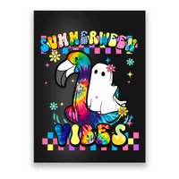 Halloween Summerween Ghost On A Pool Funny Spooky Summer Poster