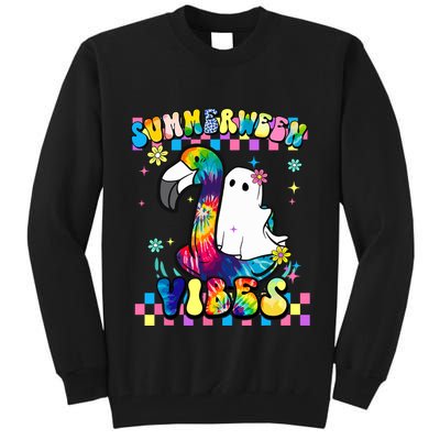 Halloween Summerween Ghost On A Pool Funny Spooky Summer Tall Sweatshirt